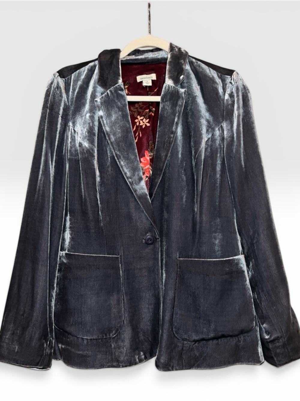 Sundance Velvet Blazer in Grey size 6